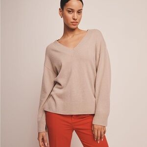 V-Neck Beige Sweater